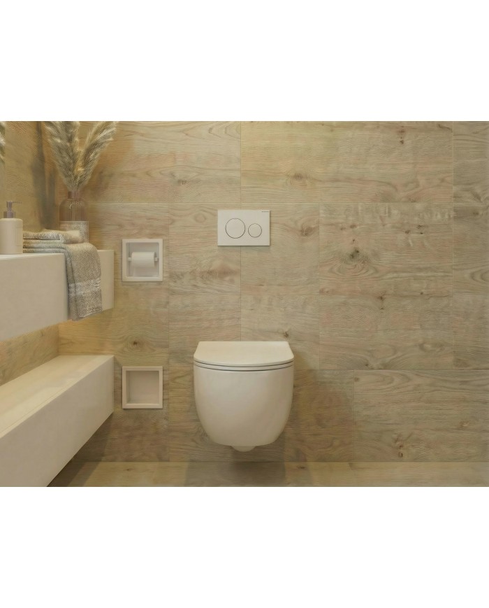 MEGA PACK: Vorwandelement Duofix + Toilette Slim Soft-Close ROLO Weiß + Matte + Wallbox und Platte in Weiß