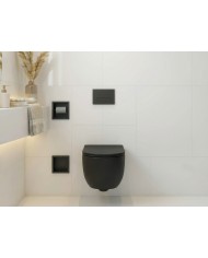 MEGA PACK: Vorwandelement Duofix + Toilette Slim Soft-Close ROLO Schwarz + Matte + Wallbox und Platte in Schwarz
