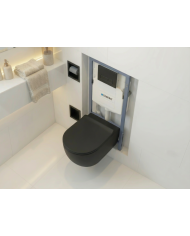 MEGA PACK: Vorwandelement Duofix + Toilette Slim Soft-Close ROLO Schwarz + Matte + Wallbox und Platte in Schwarz