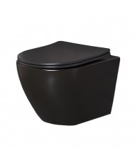 MEGA PACK: Vorwandelement Duofix + Toilette Slim Soft-Close ROLO Schwarz + Matte + Wallbox und Platte in Schwarz