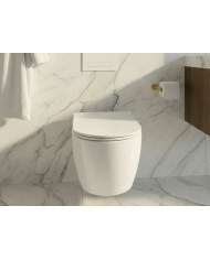 WC-Toilette: Schüssel VIRVEL Weiß mit Klosettsitz Slim Soft-Close Tornado-Spülsystem