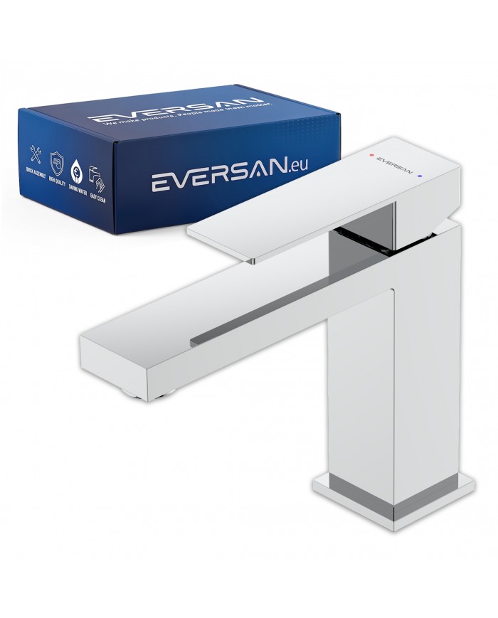 EVERSAN Waschtischarmatur Quadratisch TORIN Kleine Chrom