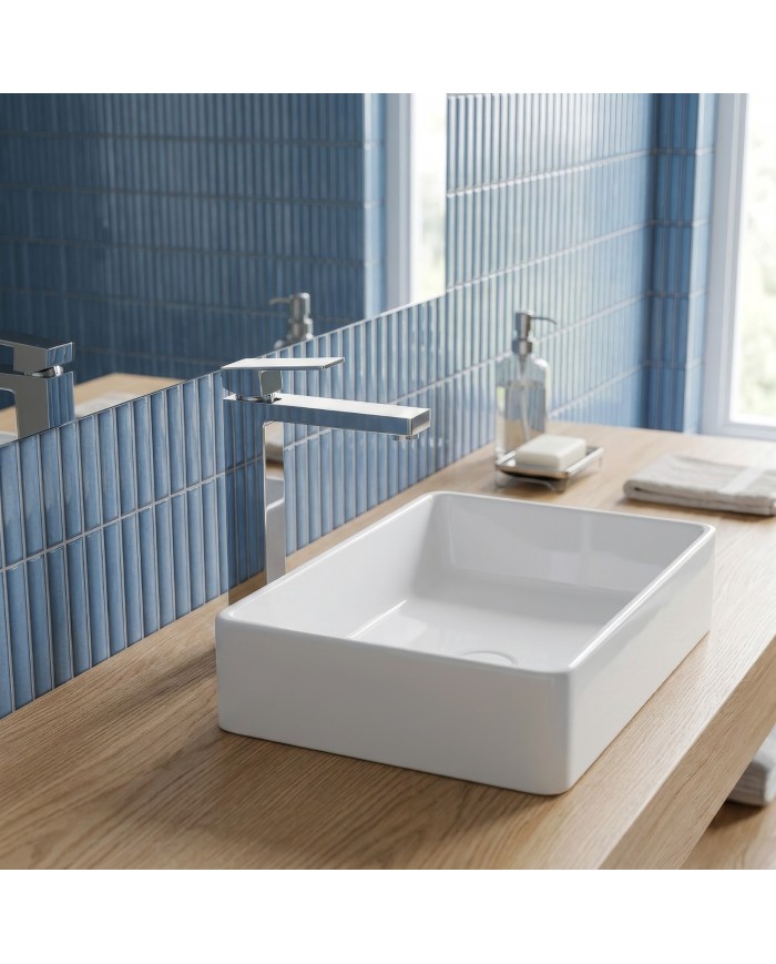  EVERSAN Waschtischarmatur Quadratisch TORIN Hoch Chrom
