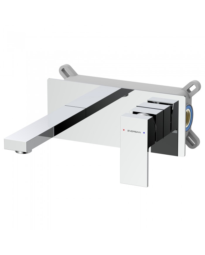 EVERSAN Waschtischarmatur Quadratisch TORIN Unterputz Einbau-Box Chrom