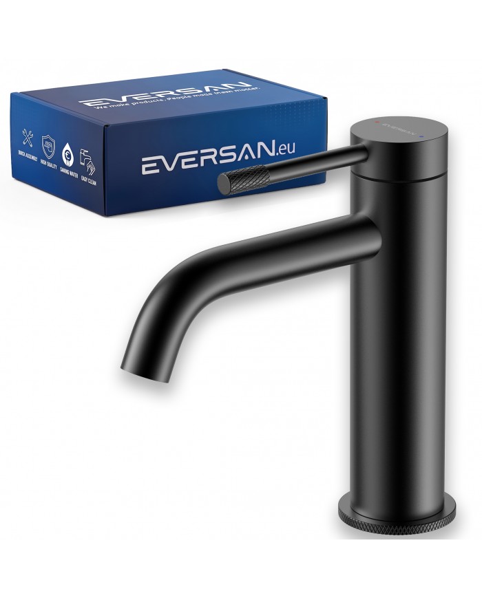 EVERSAN Waschtischarmatur Oval LOKE Kleine Schwarz