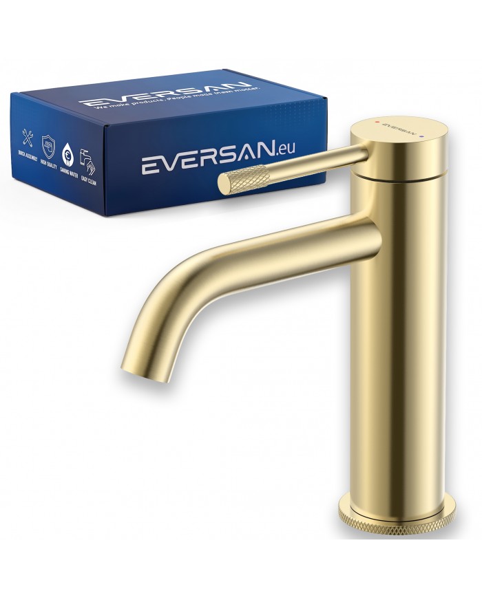 EVERSAN Waschtischarmatur Oval LOKE Kleine Gold gebürstet