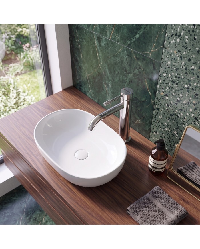 EVERSAN Waschtischarmatur Oval LOKE Hoch Chrom