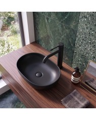 EVERSAN Waschtischarmatur Oval LOKE Hoch Schwarz