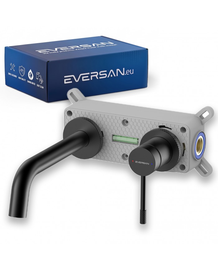 EVERSAN Waschtischarmatur Oval LOKE Unterputz Einbau-Box Schwarz
