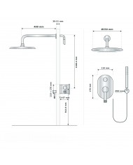 EVERSAN Duschset Oval LOKE Unterputz Einbau-Box Chrom