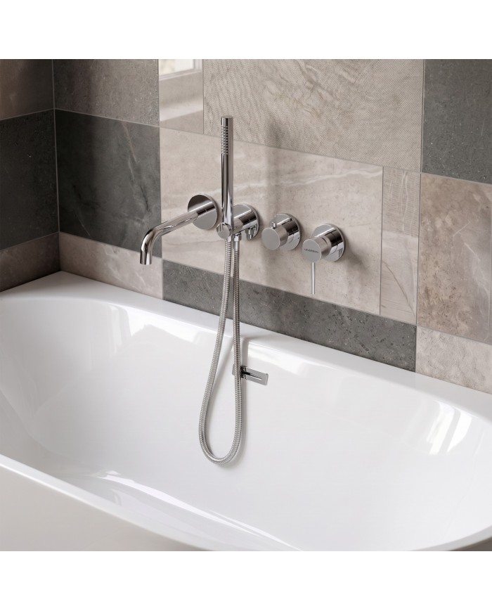 EVERSAN Wannenarmatur Oval LOKE 4-Loch Unterputz Einbau-Box Chrom