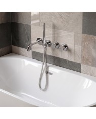 EVERSAN Wannenarmatur Oval LOKE 4-Loch Unterputz Einbau-Box Chrom