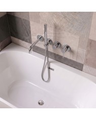EVERSAN Wannenarmatur Oval LOKE 4-Loch Unterputz Einbau-Box Chrom