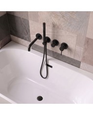 EVERSAN Wannenarmatur Oval LOKE 4-Loch Unterputz Einbau-Box Schwarz