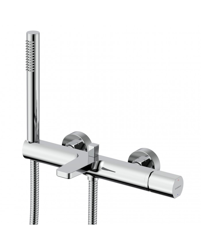 Wannenarmatur Oval LOKE Handbrause Brauseschlauch Chrom