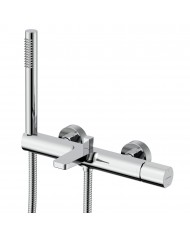 Wannenarmatur Oval LOKE Handbrause Brauseschlauch Chrom