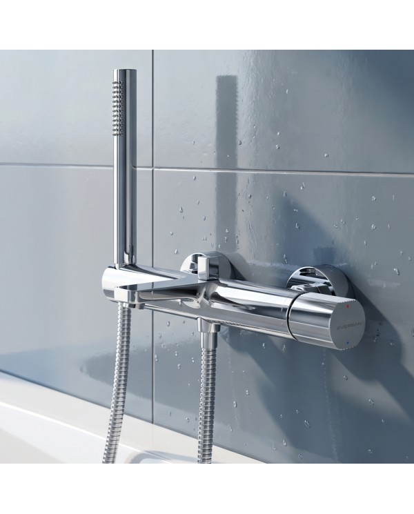 Wannenarmatur Oval LOKE Handbrause Brauseschlauch Chrom