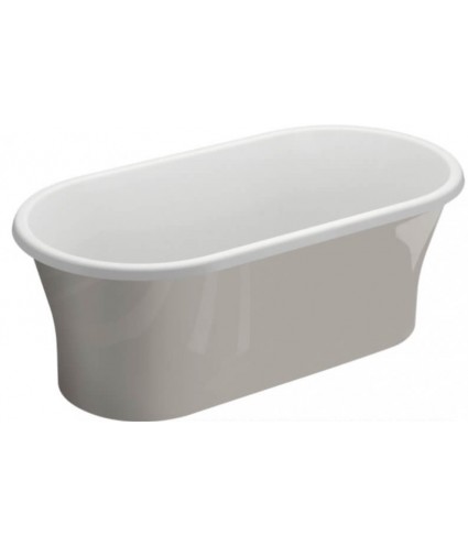 Freistehende Badewanne 150x75 AMONA Aschgrau Ablaufgarnitur GRATIS!