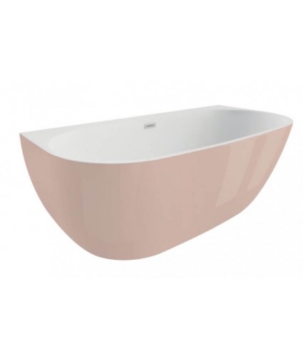 Freistehende Vorwand-Badewanne 160x80 RISAZ Rosa Ablaufgarnitur GRATIS!