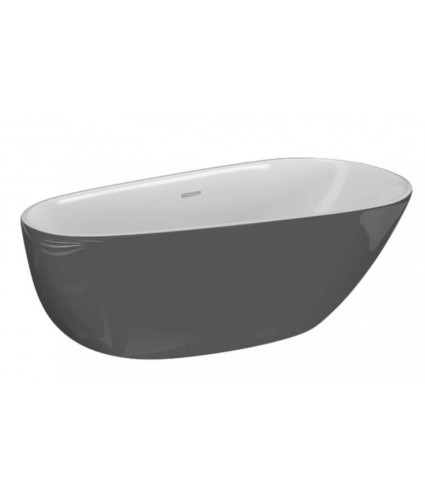 Freistehende Badewanne 170x85 SHILA Anthrazit Ablaufgarnitur GRATIS!