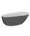 Freistehende Badewanne 170x85 SHILA Aschgrau Ablaufgarnitur GRATIS!