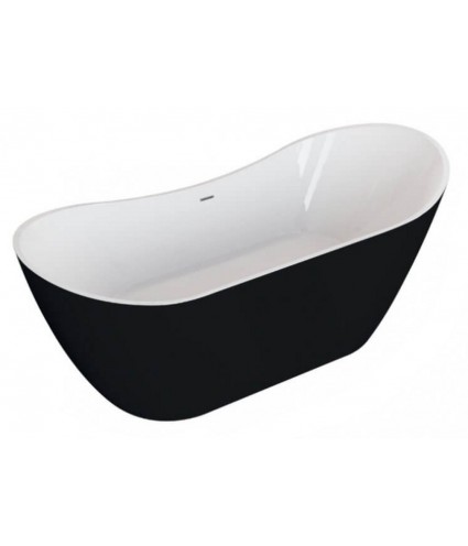 Freistehende Badewanne 180x80 ABI Schwarz Matt Ablaufgarnitur GRATIS!