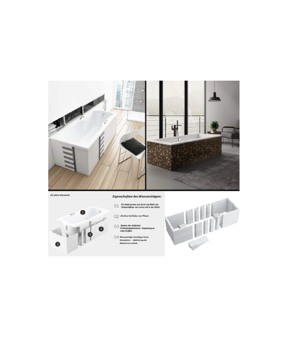 RECHTECK BADEWANNE 140x70 CONTINEA Ablaufgarnitur + Füße GRATIS !