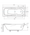 RECHTECK BADEWANNE 160x70 MAJKA Ablaufgarnitur + Füße GRATIS !