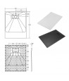 DUSCHWANNE RECHTECK 100x80 VEXOS SCHWARZ Ablaufgarnitur GRATIS !