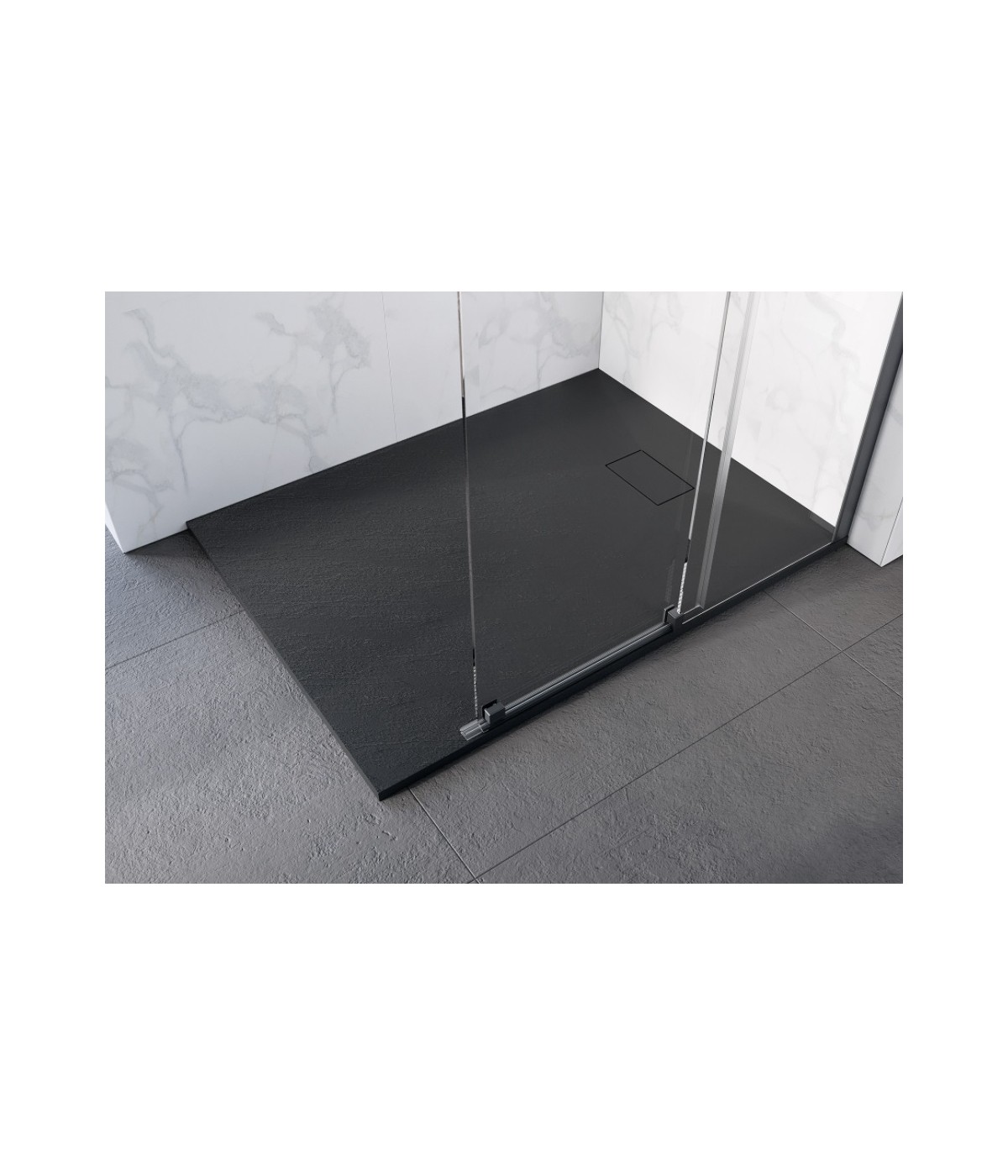DUSCHWANNE RECHTECK 100x80 VEXOS SCHWARZ Ablaufgarnitur GRATIS !