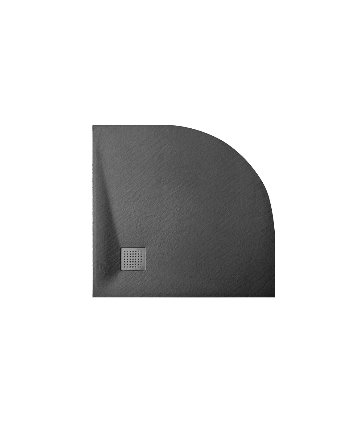 DUSCHWANNE VIERTELKREIS 90x90 VEXOS SCHWARZ Ablaufgarnitur GRATIS !