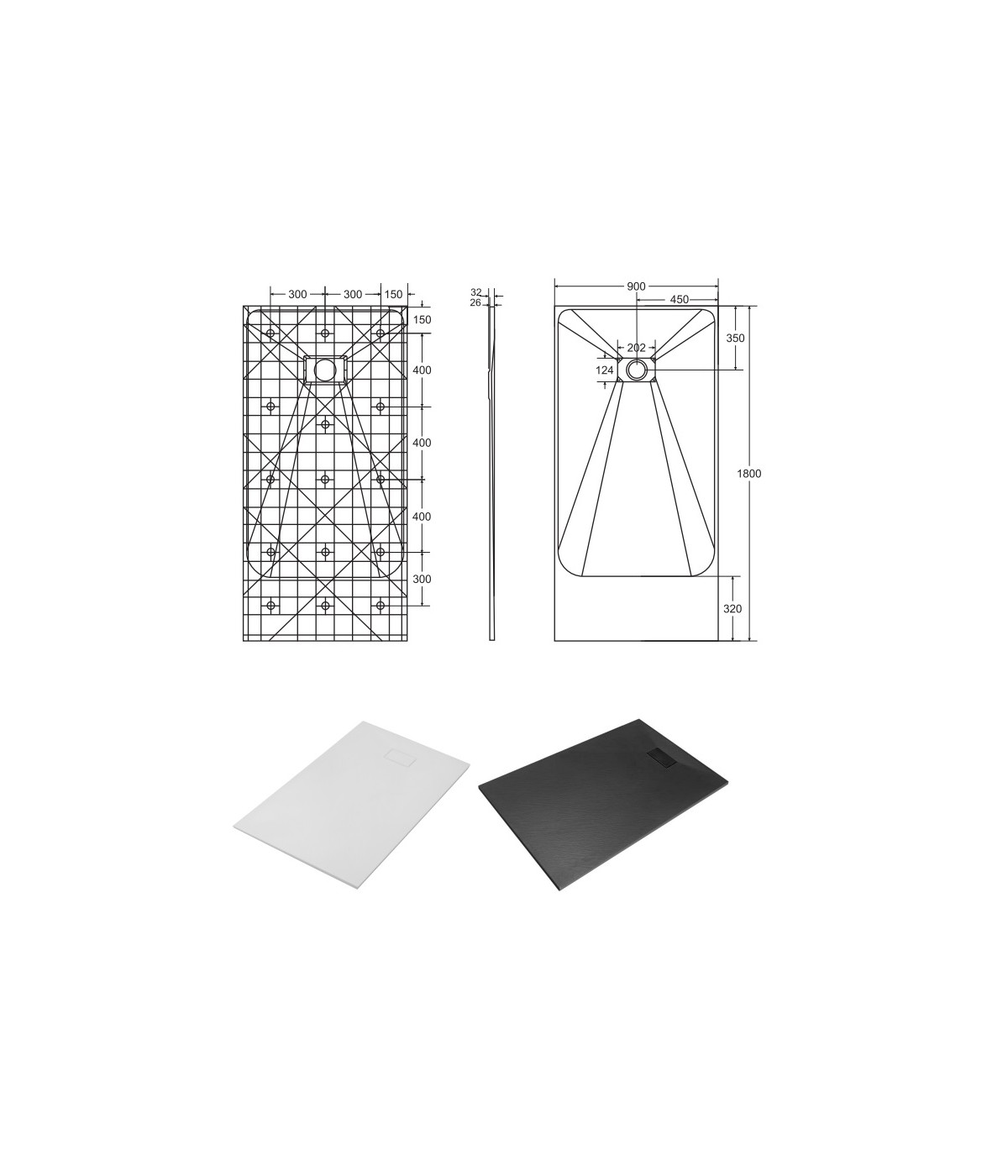 DUSCHWANNE RECHTECK 180x90 VEXOS Ablaufgarnitur GRATIS !
