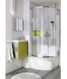 Duschkabine Duschwanne Transparentes Glas 80x80 185cm Halbrund