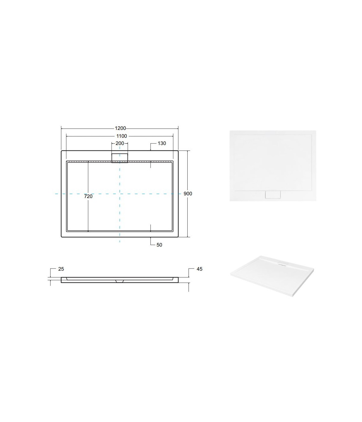 DUSCHWANNE RECHTECK SCHWARZ 120x90 AXIM Ablaufgarnitur GRATIS !