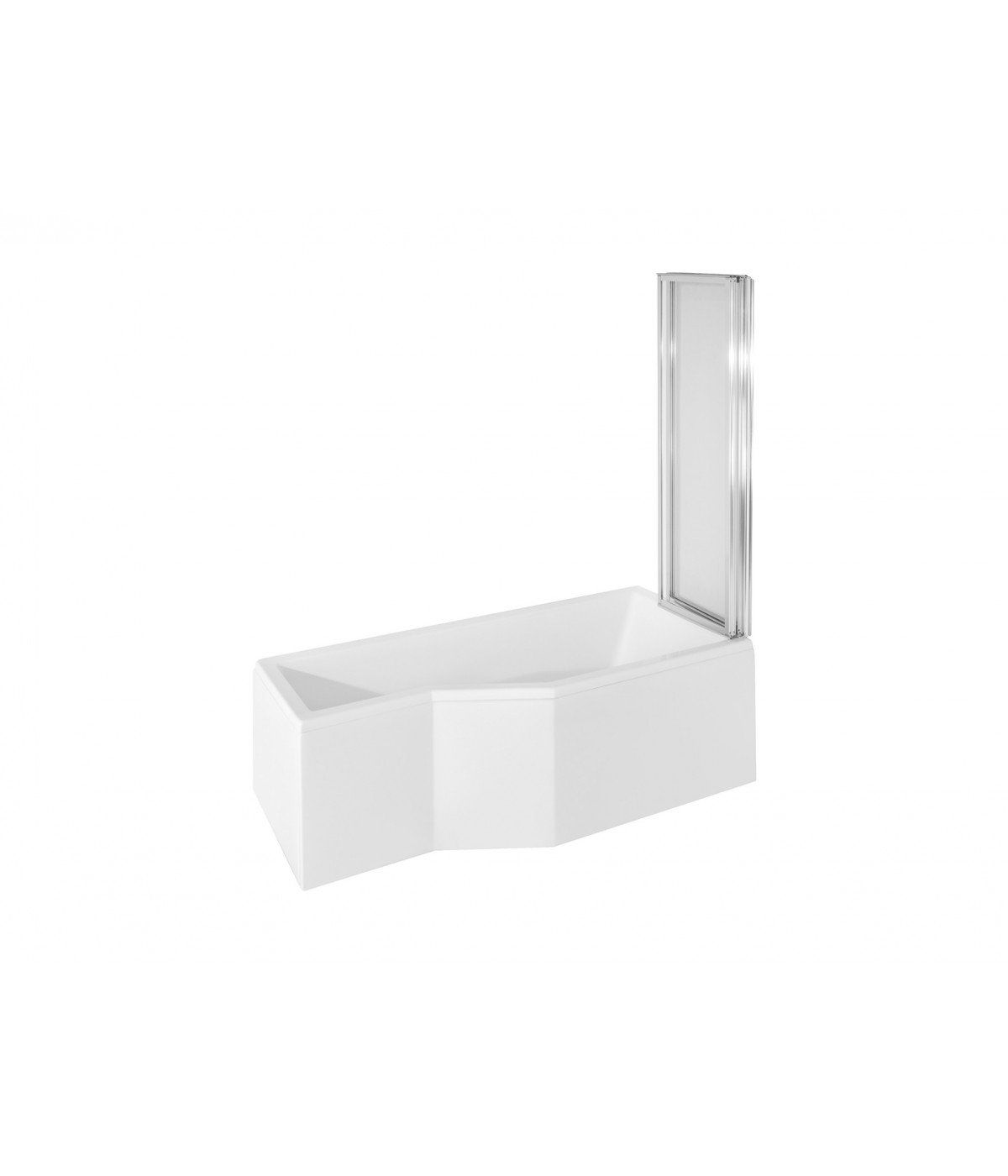 Badewannenabtrennung 3-teilig 130x140 AMBITION PREMIUM Glas 4 mm