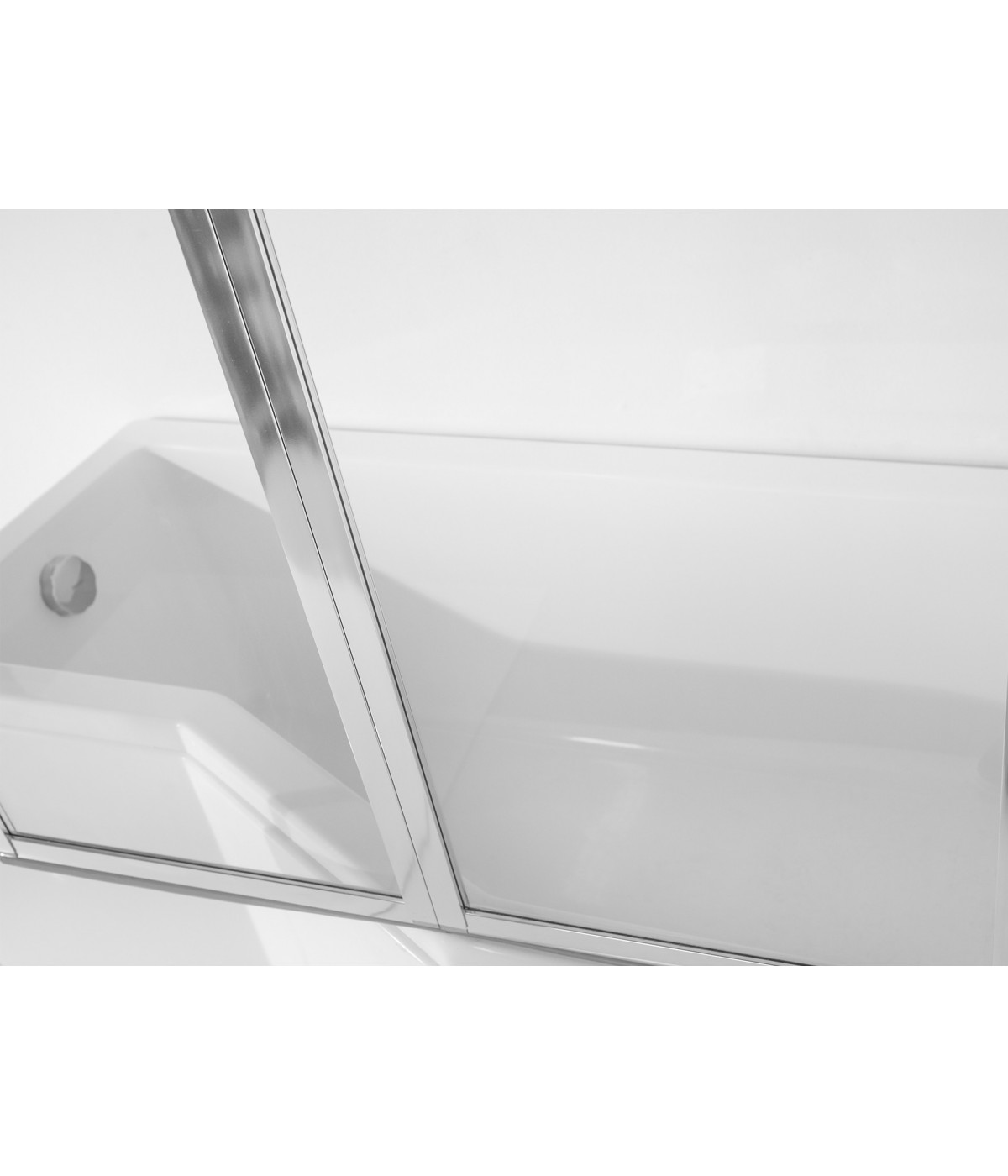 Badewannenabtrennung 3-teilig 130x140 AMBITION PREMIUM Glas 4 mm