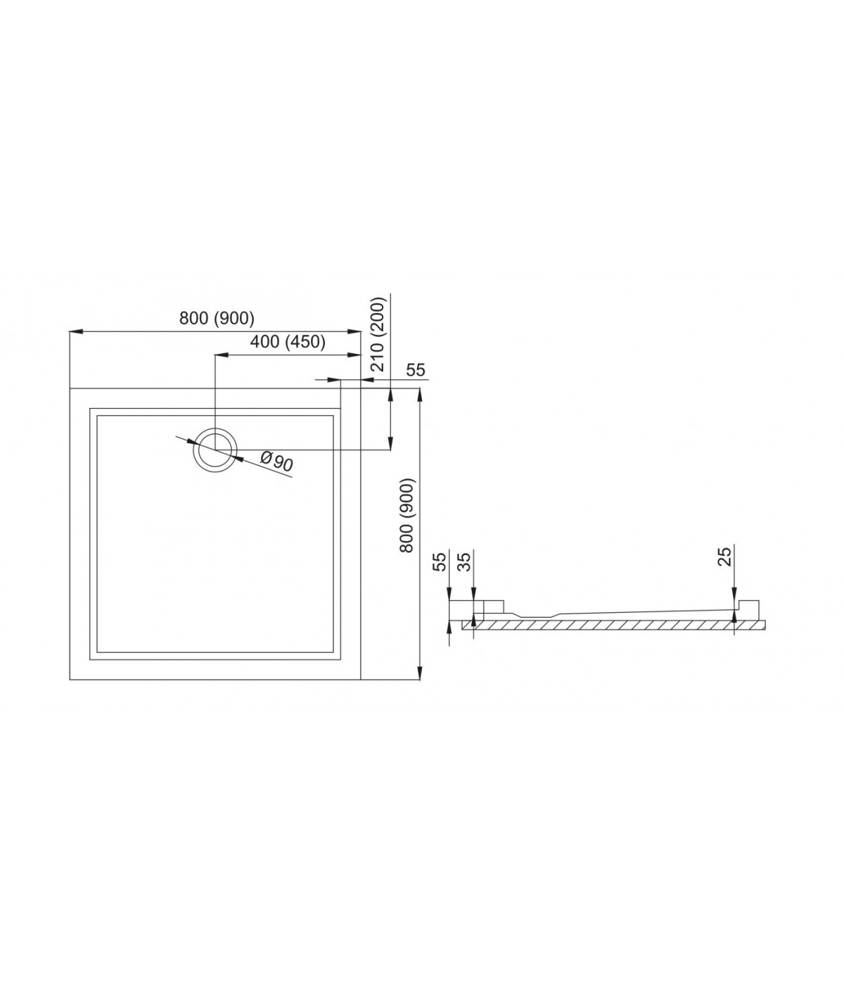 DUSCHWANNE QUADRATISCH 80x80 GOLIAT Ablaufgarnitur GRATIS !