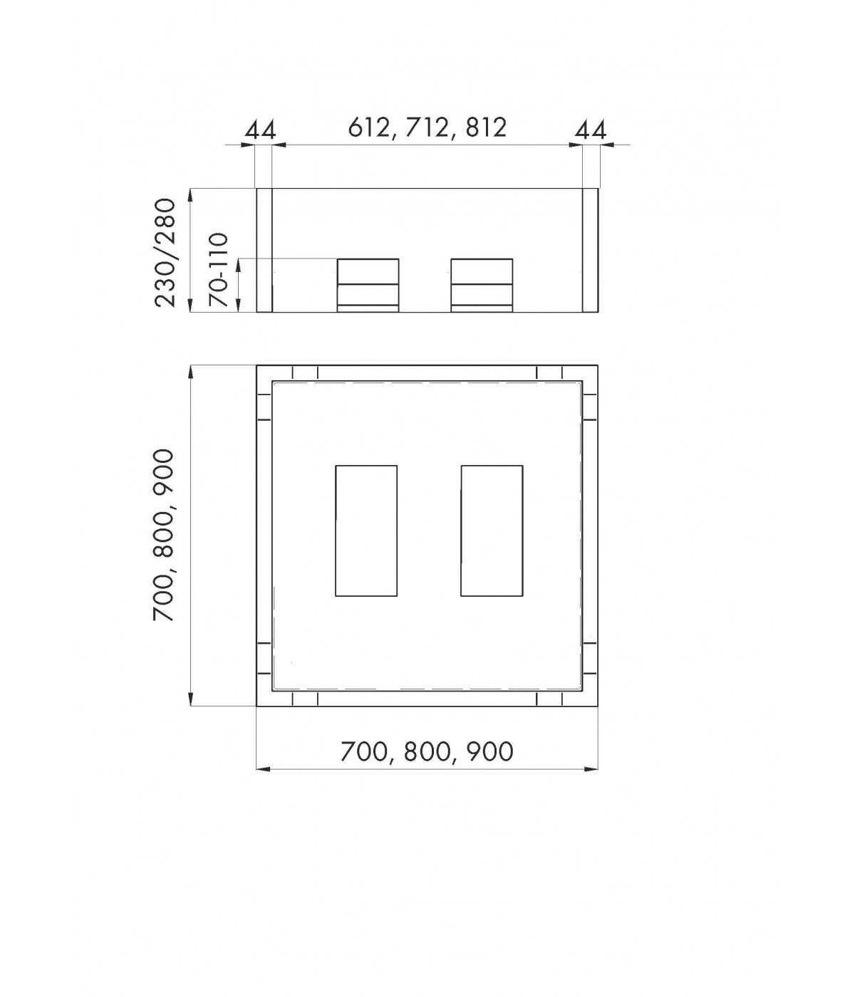 Duschwannenträger Styropor Duschwanne Quadratisch 80x80