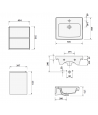 Badmöbel Set CREAZ 50 Waschbecken-Unterschrank mit Waschbecken, 2-Schubladen, Weiß