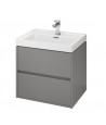 Badmöbel Set CREAZ 80 Waschbecken-Unterschrank mit Waschbecken, 2-Schubladen, Weiß