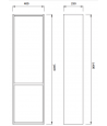Badezimmer Hochhängeschrank CREAZ 140x40x25 Hochschrank mit 2-Türen, Weiß
