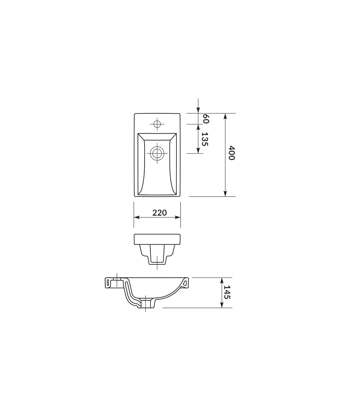 Badmöbel Set LARAZ COMO 40 Waschbecken-Unterschrank mit Waschbecken, Weiß