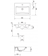 Badmöbel Set LARAZ COMO 60 Waschbecken-Unterschrank mit Waschbecken, 2-Schubladen, Nussbaum