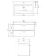 Badmöbel Set LARAZ COMO 80 Waschbecken-Unterschrank mit Waschbecken, 2-Schubladen, Weiß