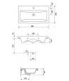 Badmöbel Set LARAZ COMO 80 Waschbecken-Unterschrank mit Waschbecken, 2-Schubladen, Grau