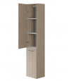 Badezimmer Hochhängeschrank LARAZ 150x30x25 Hochschrank mit 2-Türen, Nussbaum